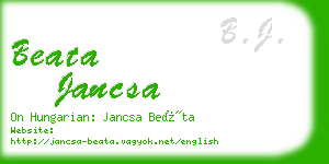 beata jancsa business card